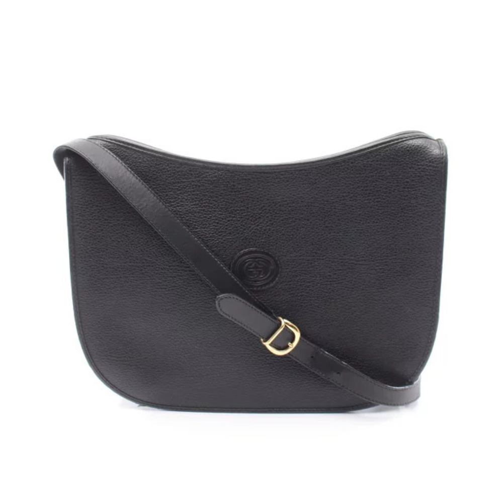 Gucci Interlocking G Shoulder Bag Leather Black